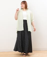 OLBIS43070 eur3(エウルキューブ) 【大きいサイズ/UVカット/a.v.v×eur3】接触冷感シアーブラウス ライトグリーン(30)