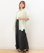 OLBIS43070 eur3(エウルキューブ) 【大きいサイズ/UVカット/a.v.v×eur3】接触冷感シアーブラウス ライトグリーン(30)