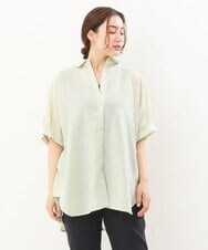 OLBIS43070 eur3(エウルキューブ) 【大きいサイズ/UVカット/a.v.v×eur3】接触冷感シアーブラウス ライトグリーン(30)