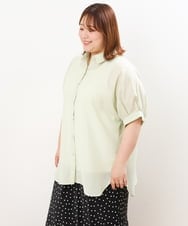 OLBIS43070 eur3(エウルキューブ) 【大きいサイズ/UVカット/a.v.v×eur3】接触冷感シアーブラウス ライトグリーン(30)