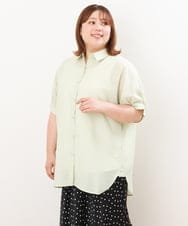 OLBIS43070 eur3(エウルキューブ) 【大きいサイズ/UVカット/a.v.v×eur3】接触冷感シアーブラウス ライトグリーン(30)