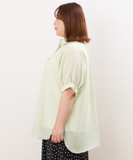 OLBIS43070 eur3(エウルキューブ) 【大きいサイズ/UVカット/a.v.v×eur3】接触冷感シアーブラウス ライトグリーン(30)