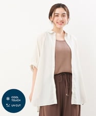 OLBIS43070 eur3(エウルキューブ) 【大きいサイズ/UVカット/a.v.v×eur3】接触冷感シアーブラウス ベージュ(82)