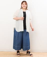 OLBIS43070 eur3(エウルキューブ) 【大きいサイズ/UVカット/a.v.v×eur3】接触冷感シアーブラウス ベージュ(82)