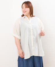 OLBIS43070 eur3(エウルキューブ) 【大きいサイズ/UVカット/a.v.v×eur3】接触冷感シアーブラウス ベージュ(82)