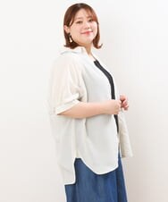 OLBIS43070 eur3(エウルキューブ) 【大きいサイズ/UVカット/a.v.v×eur3】接触冷感シアーブラウス ベージュ(82)