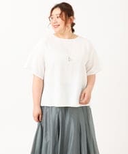 OLBIV41089 eur3(エウルキューブ) 【大きいサイズ】ポコポコフレアスリーブブラウス ホワイト(90)