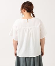 OLBIV41089 eur3(エウルキューブ) 【大きいサイズ】ポコポコフレアスリーブブラウス ホワイト(90)