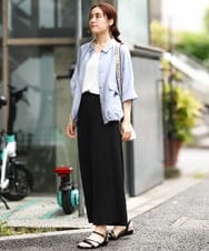 OLBIV43099 eur3(エウルキューブ) 【大きいサイズ】シアーハーフスリーブシャツ ライトブルー(50)