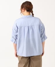 OLBIV43099 eur3(エウルキューブ) 【大きいサイズ】シアーハーフスリーブシャツ ライトブルー(50)