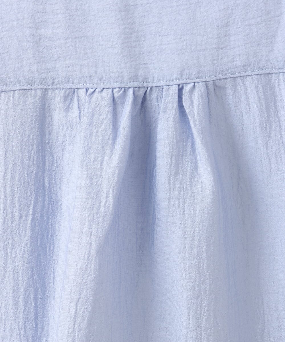 OLBIV43099 eur3(エウルキューブ) 【大きいサイズ】シアーハーフスリーブシャツ ライトブルー(50)