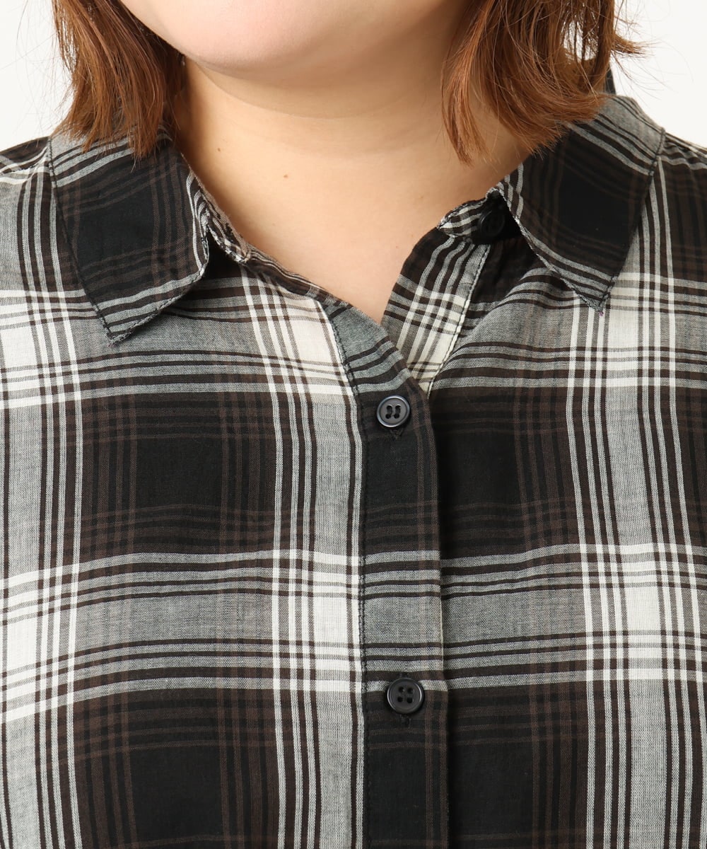 OLBJA01089 eur3(エウルキューブ) 【大きいサイズ】コットンシアーシャツ アイボリー(80)