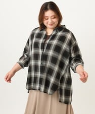 OLBJA01089 eur3(エウルキューブ) 【大きいサイズ】コットンシアーシャツ アイボリー(80)