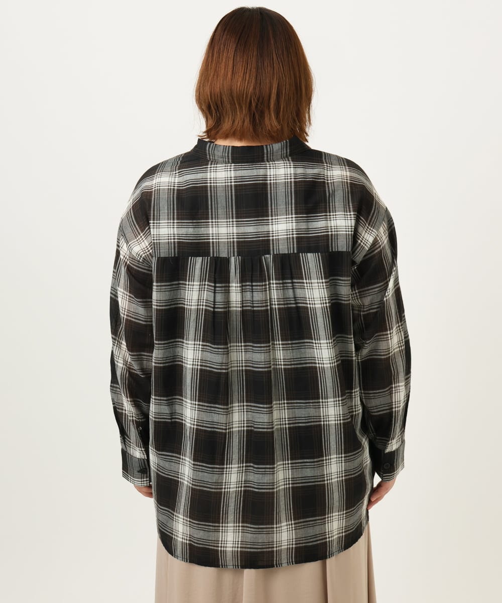 OLBJA01089 eur3(エウルキューブ) 【大きいサイズ】コットンシアーシャツ アイボリー(80)
