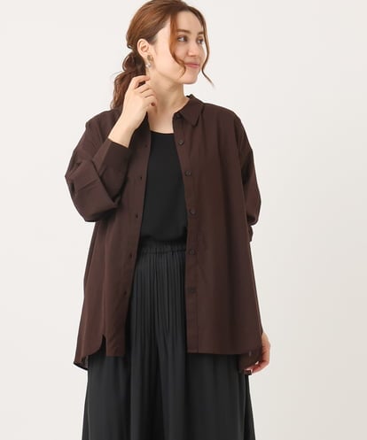 OLBJA01089 eur3 【大きいサイズ】コットンシアーシャツ