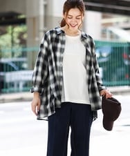 OLBJA01089 eur3(エウルキューブ) 【大きいサイズ】コットンシアーシャツ ブラック(94)