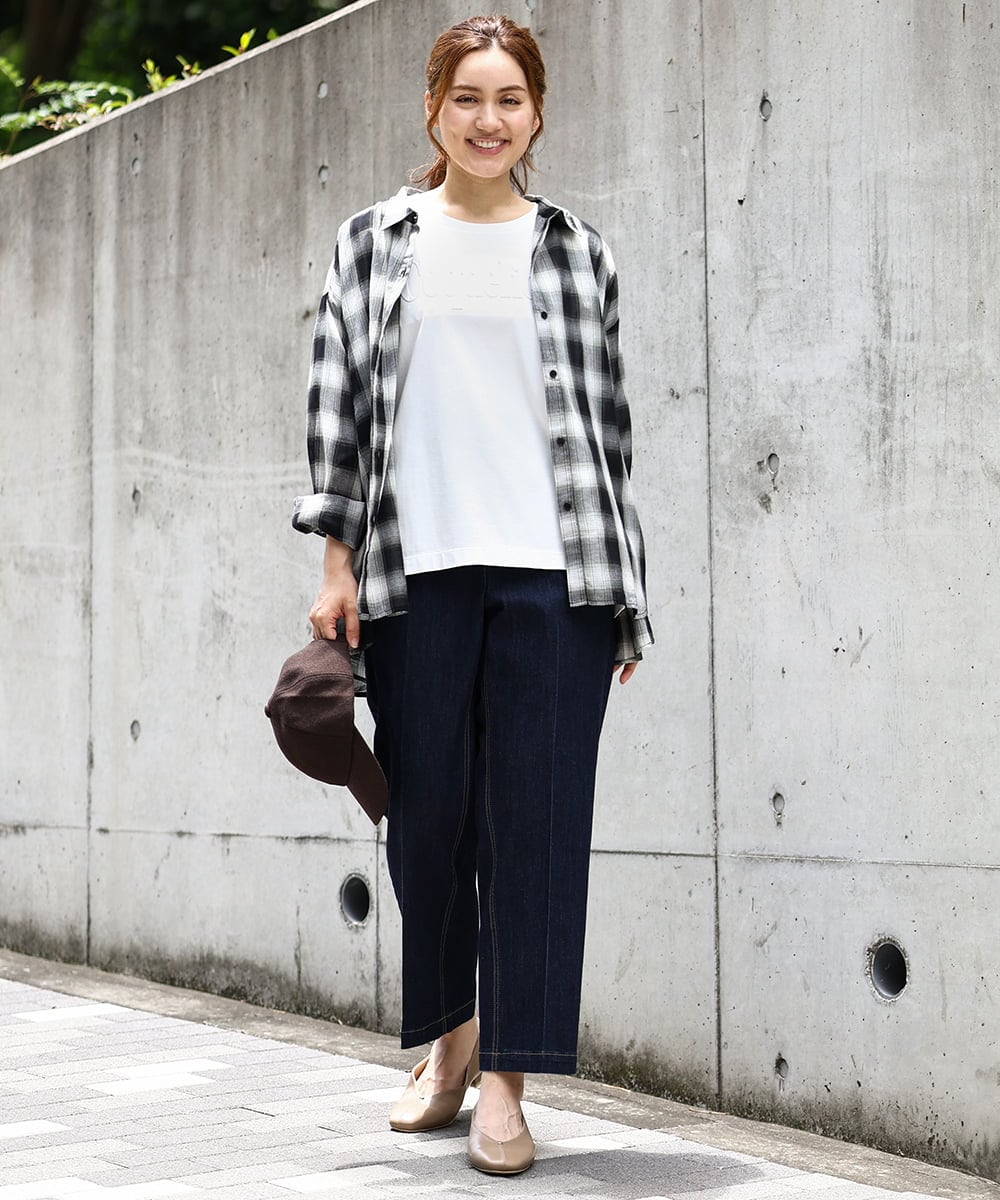 OLBJA01089 eur3(エウルキューブ) 【大きいサイズ】コットンシアーシャツ ブラック(94)