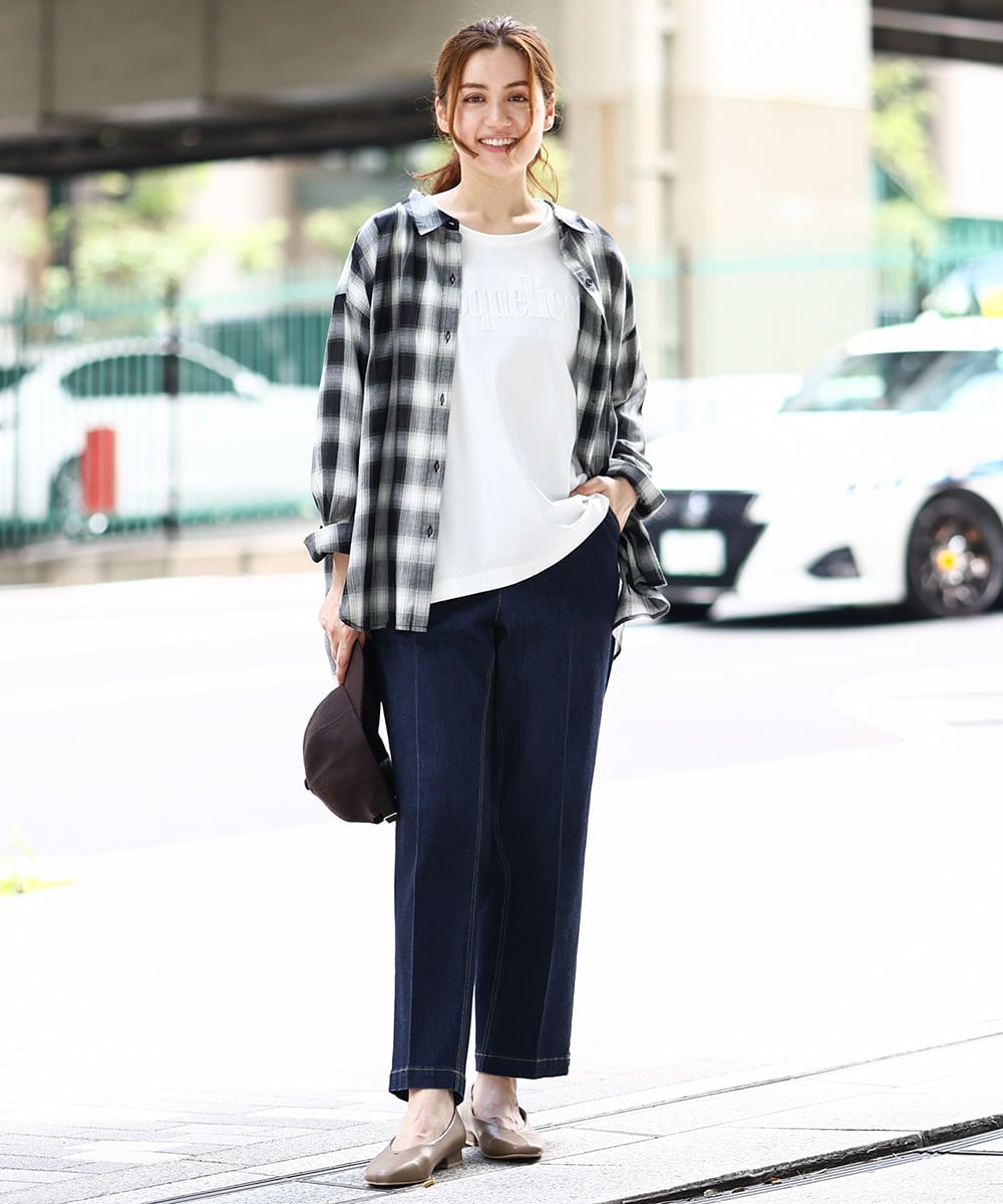 OLBJA01089 eur3(エウルキューブ) 【大きいサイズ】コットンシアーシャツ ブラック(94)