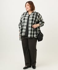OLBJA01089 eur3(エウルキューブ) 【大きいサイズ】コットンシアーシャツ ブラック(94)