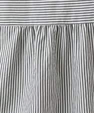OLBJA02099 eur3(エウルキューブ) 【大きいサイズ】バックギャザーストライプシャツ ブラック(94)