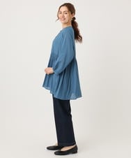 OLBJA03099 eur3(エウルキューブ) 【大きいサイズ】シャーリングチュニック ブルー(55)