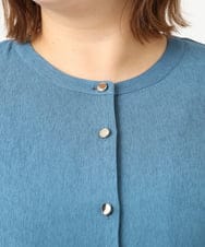 OLBJA03099 eur3(エウルキューブ) 【大きいサイズ】シャーリングチュニック ブルー(55)