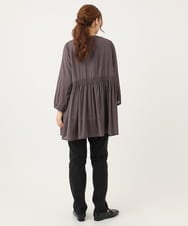 OLBJA03099 eur3(エウルキューブ) 【大きいサイズ】シャーリングチュニック ダークブラウン(87)