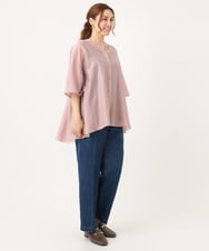 OLBJA17099 eur3(エウルキューブ) 【大きいサイズ/LAVEANGE×eur3】バックフレアチュニック ライトピンク(01)