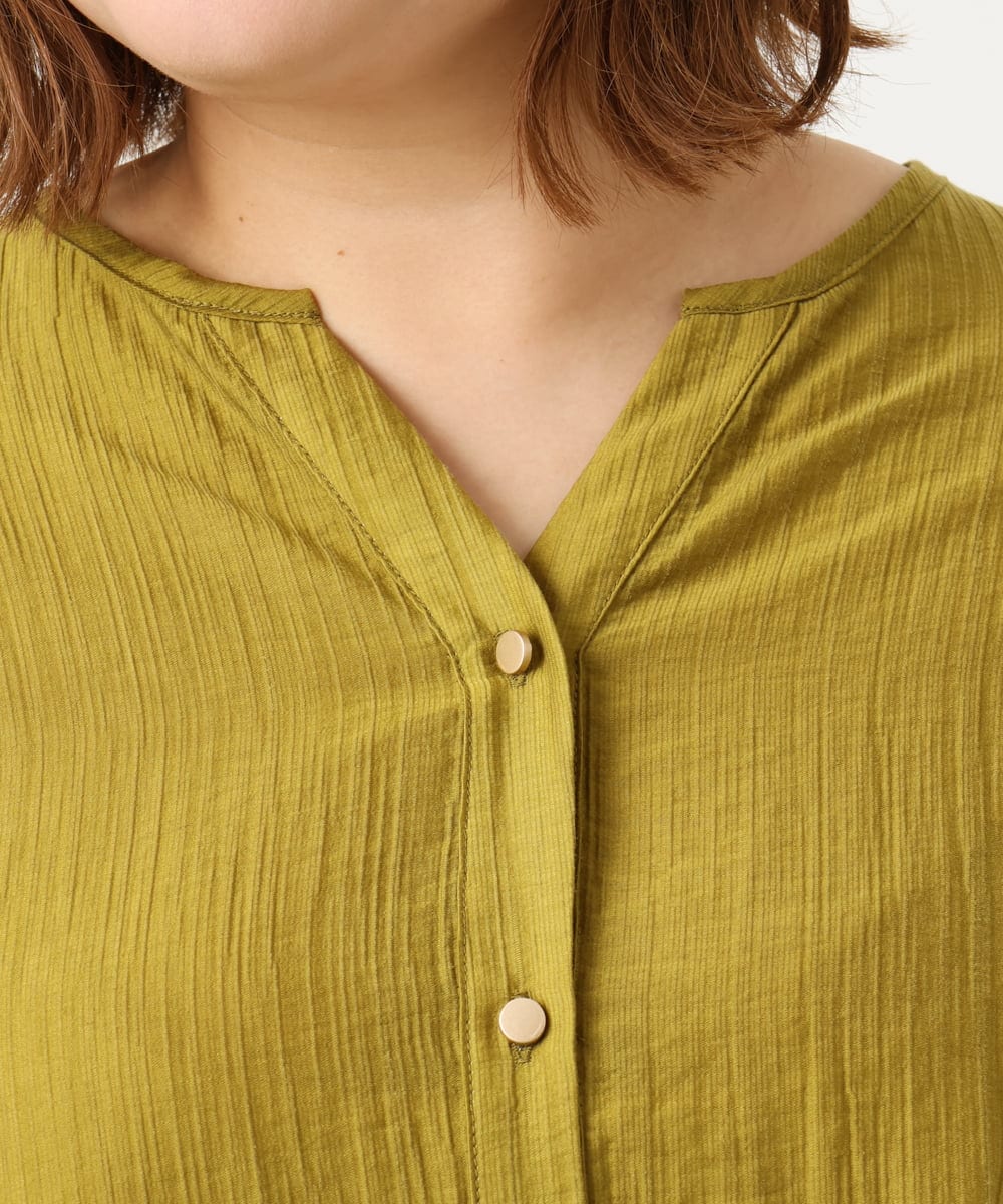 OLBJA17099 eur3(エウルキューブ) 【大きいサイズ/LAVEANGE×eur3】バックフレアチュニック マスタード(26)