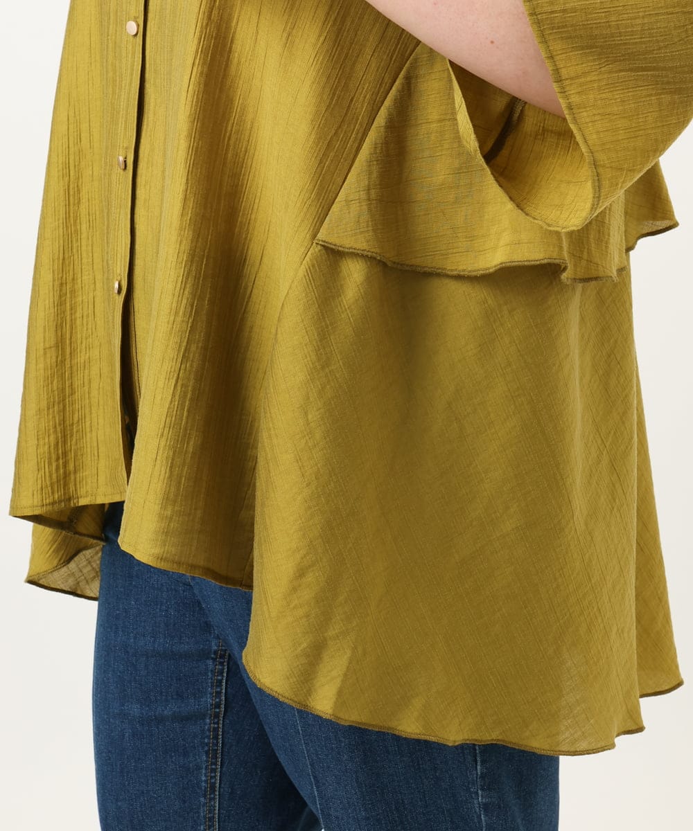 OLBJA17099 eur3(エウルキューブ) 【大きいサイズ/LAVEANGE×eur3】バックフレアチュニック マスタード(26)