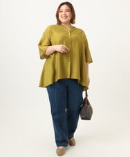 OLBJA17099 eur3(エウルキューブ) 【大きいサイズ/LAVEANGE×eur3】バックフレアチュニック マスタード(26)