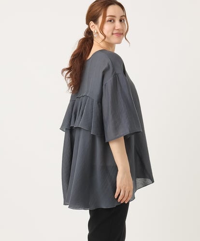 OLBJA17099 eur3 【大きいサイズ/LAVEANGE×eur3】バックフレアチュニック
