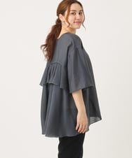 OLBJA17099 eur3(エウルキューブ) 【大きいサイズ/LAVEANGE×eur3】バックフレアチュニック ダークグレー(93)