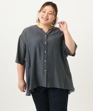OLBJA17099 eur3(エウルキューブ) 【大きいサイズ/LAVEANGE×eur3】バックフレアチュニック ダークグレー(93)