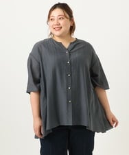 OLBJA17099 eur3(エウルキューブ) 【大きいサイズ/LAVEANGE×eur3】バックフレアチュニック ダークグレー(93)