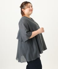 OLBJA17099 eur3(エウルキューブ) 【大きいサイズ/LAVEANGE×eur3】バックフレアチュニック ダークグレー(93)