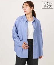 OLBJD01099 eur3(エウルキューブ) 【大きいサイズ】ドロップショルダーシャツ ブルー