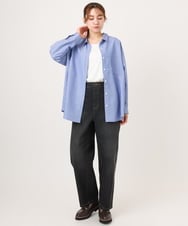 OLBJD01099 eur3(エウルキューブ) 【大きいサイズ】ドロップショルダーシャツ ブルー