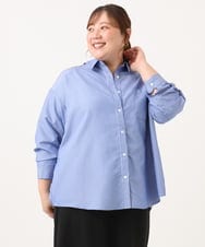 OLBJD01099 eur3(エウルキューブ) 【大きいサイズ】ドロップショルダーシャツ ブルー