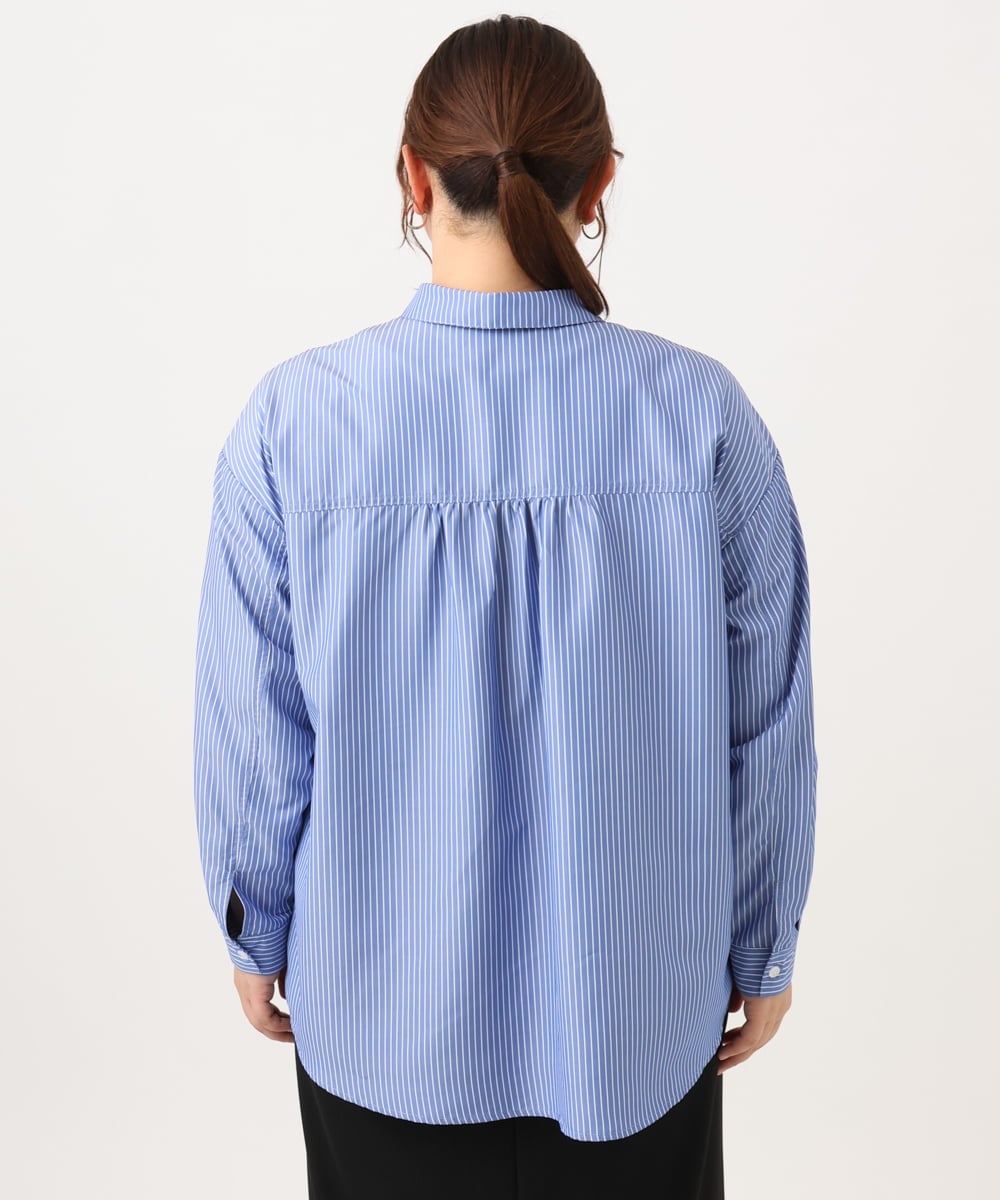 OLBJD01099 eur3(エウルキューブ) 【大きいサイズ】ドロップショルダーシャツ ブルー