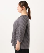 OLBJD04099 eur3(エウルキューブ) 【大きいサイズ/11号サイズあり】ダブルピンストライプブラウス ダークグレー