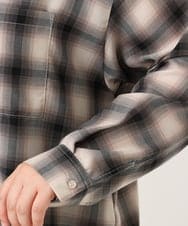 OLBJD08099 eur3(エウルキューブ) 【大きいサイズ】オンブレ―チェックシャツ ブラック