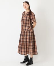 OLBJP01080 eur3(エウルキューブ) 【大きいサイズ/11号サイズあり】マドラスチェックブラウス ブラウン(87)