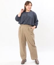 OLBJS01099 eur3(エウルキューブ) 【大きいサイズ/11号サイズあり】バンドカラー2WAYブラウス ダークグレー(93)