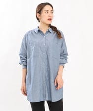 OLBJS02099 eur3(エウルキューブ) 【大きいサイズ/11号サイズあり】ドロップショルダー2WAYシャツ ライトブルー(50)