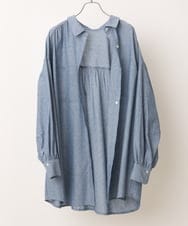 OLBJS02099 eur3(エウルキューブ) 【大きいサイズ/11号サイズあり】ドロップショルダー2WAYシャツ ライトブルー(50)