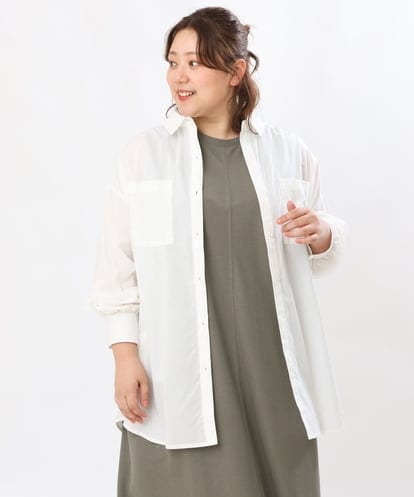 OLBJS02099 eur3 【大きいサイズ/11号サイズあり】ドロップショルダー2WAYシャツ