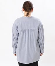 OLBJS06099 eur3(エウルキューブ) 【大きいサイズ】バンドカラーシャツブラウス ネイビー(57)