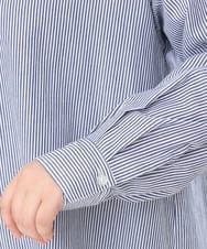OLBJS06099 eur3(エウルキューブ) 【大きいサイズ】バンドカラーシャツブラウス ネイビー(57)