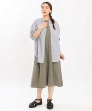 OLBJS06099 eur3(エウルキューブ) 【大きいサイズ】バンドカラーシャツブラウス ネイビー(57)